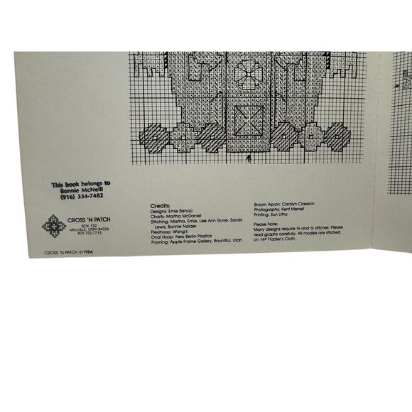 Vintage Homespun Christmas Cross Stitch Pattern Instruction Pamphlet ‘84 Holiday - Picture 2 of 2